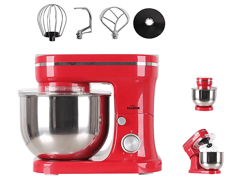 SCHÄFER 1200 Watt Küchenmaschine Rot (1200 Watt) | MediaMarkt