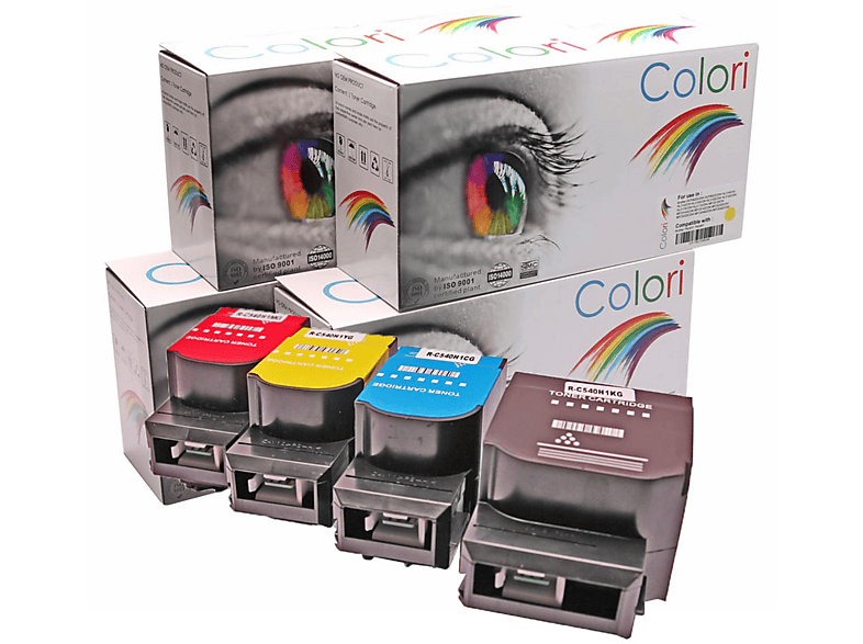 COLORI Kompatibel Set 4x Toner CMYK (LexmarkC540H1KG Black C540H1CG Cyan C540H1MG Magenta C540H1YG Yellow)