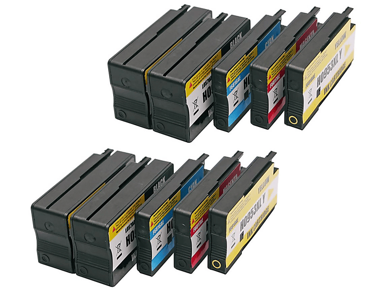 ABC Kompatibel Set 10x Tinte CMYK (953XL L0S70AE FF6U16AE FF6U17AE FF6U18AE) | Tonerkartuschen