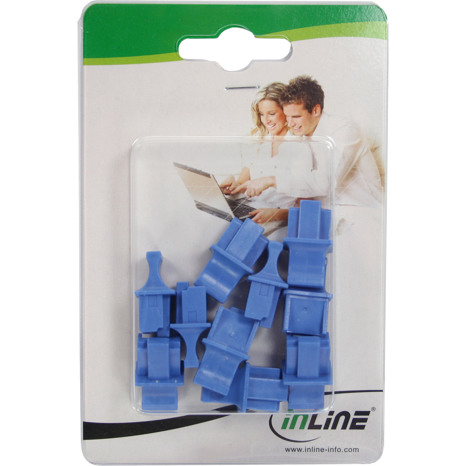 INLINE InLine® Staubschutz, für RJ45 10er Buchse, Blister Farbe: / Staubschutz blau