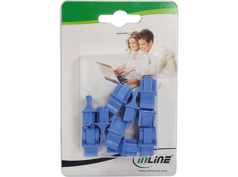 INLINE InLine® Staubschutz, für RJ45 Buchse, Farbe: blau, 10er Blister / Staubschutz