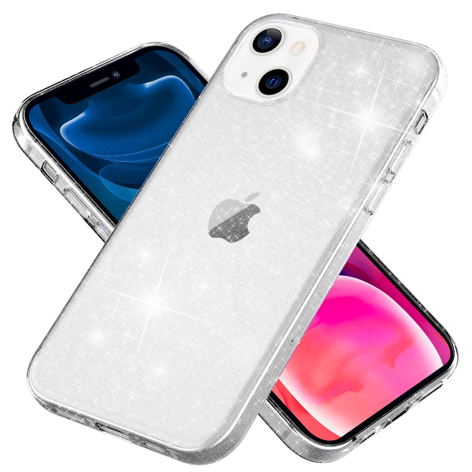 Silikon Apple, Klare Mini, 13 iPhone NALIA Transparent Hülle, Backcover, Glitzer