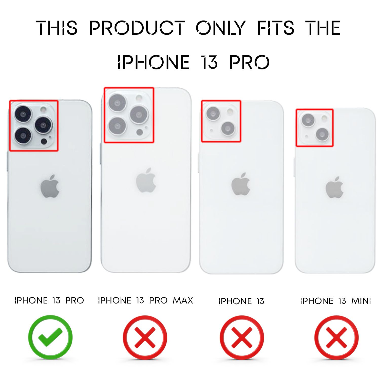 Cuatro iPhones con diferentes configuraciones de cámara, solo el iPhone 13 Pro es correcto.