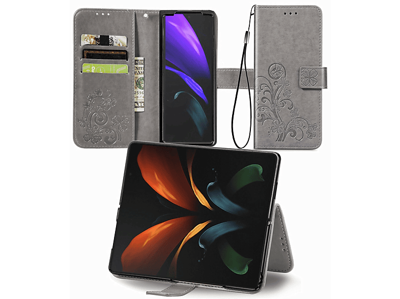 KÖNIG Bookcover, Galaxy Samsung, 5G, Grau DESIGN Case, Z Fold4 Book