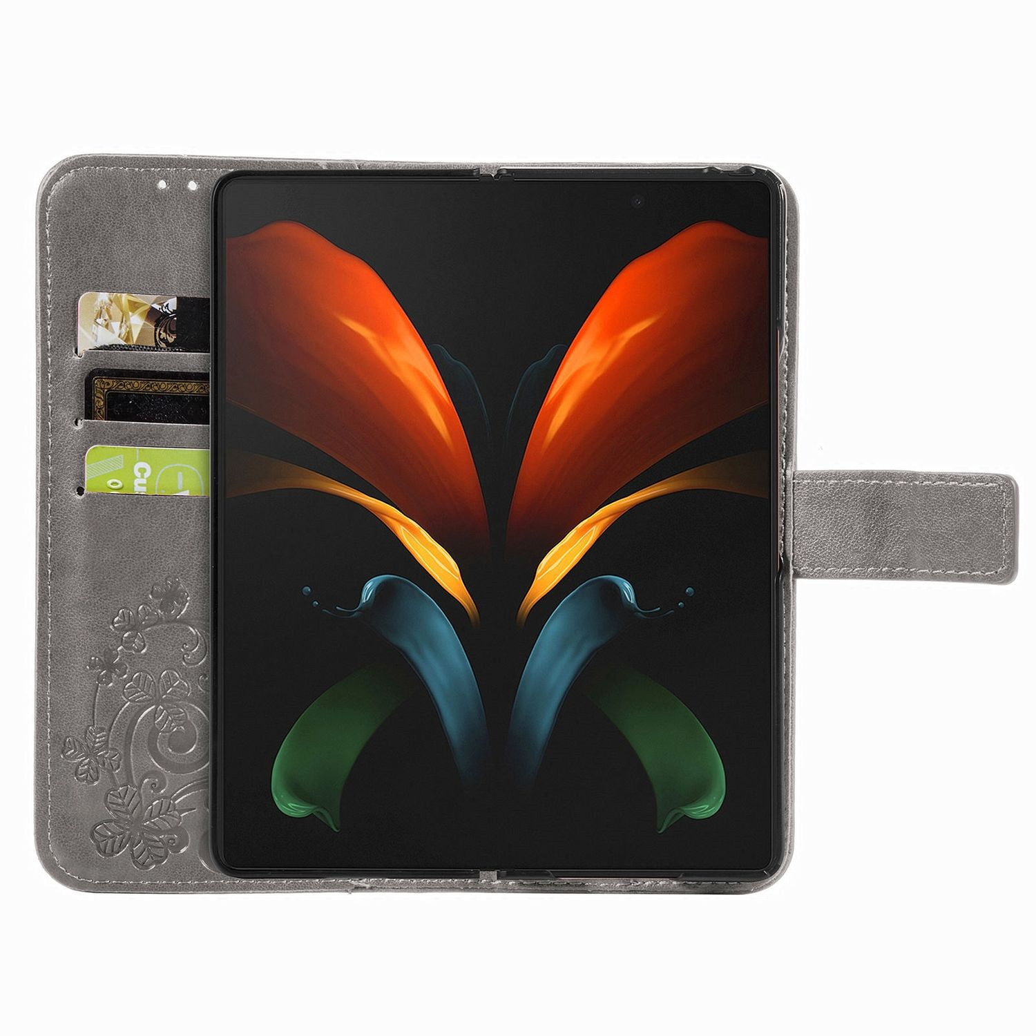 KÖNIG DESIGN Book Case, Z Fold4 Samsung, Bookcover, Grau 5G, Galaxy