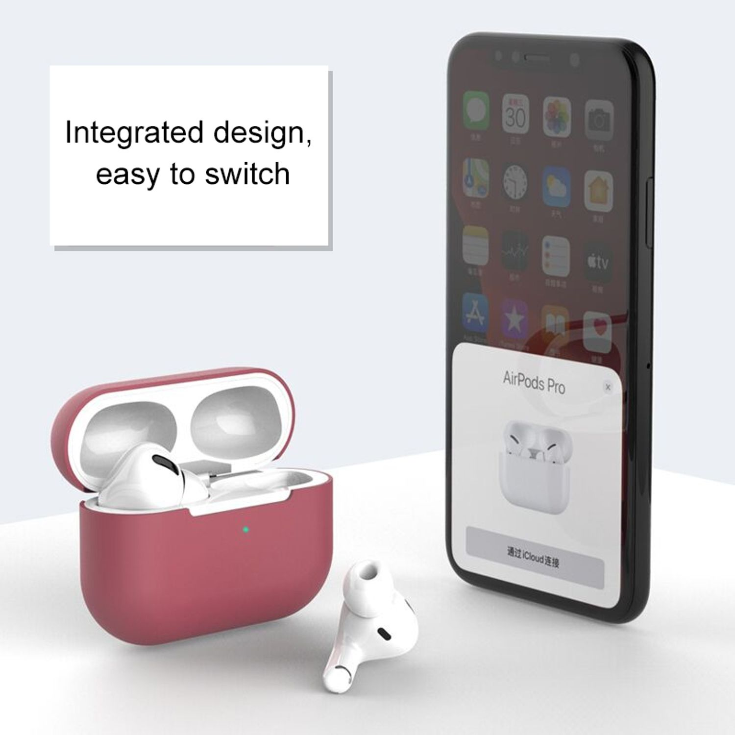 KÖNIG DESIGN Schutzhülle, Backcover, Rot AirPods Pro, Apple