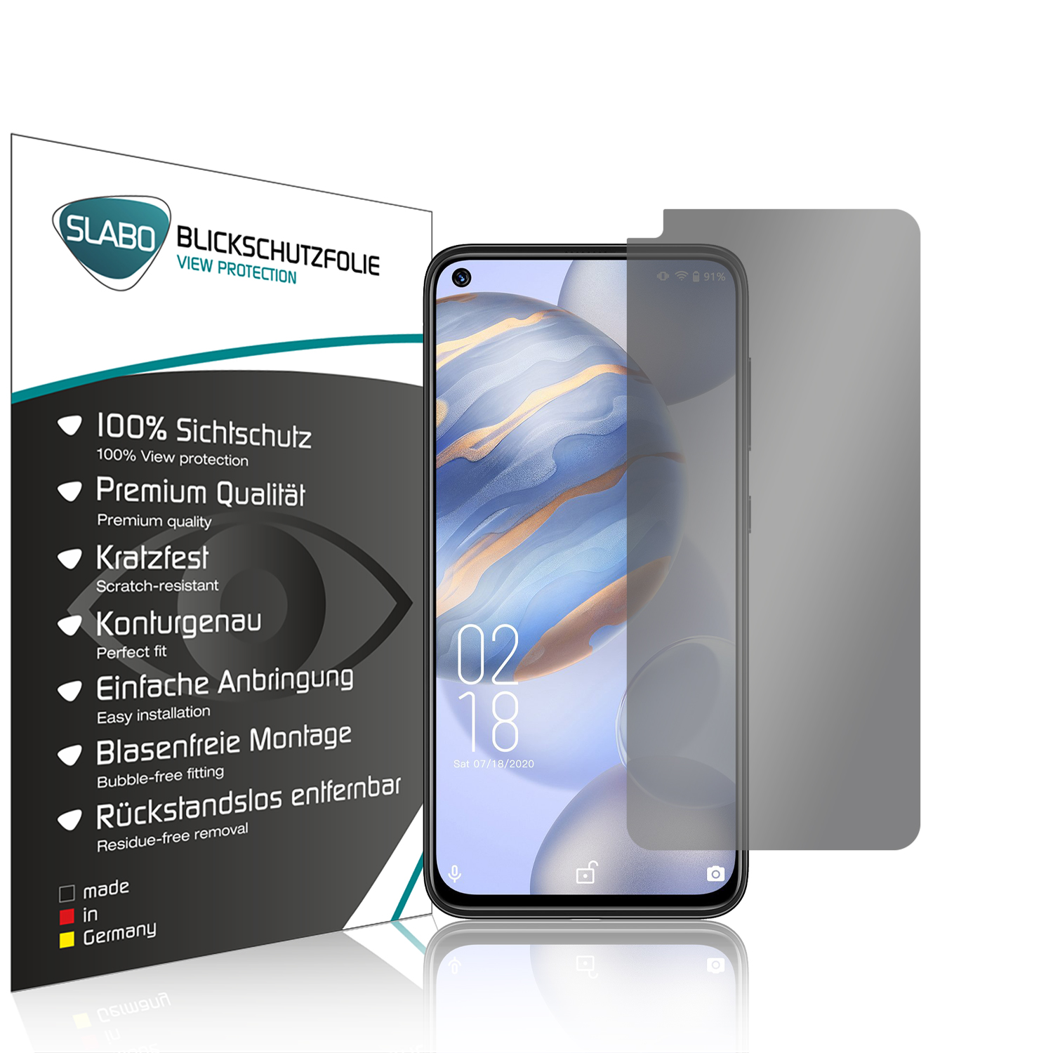 Displayschutz(für SLABO View Protection OUKITEL Blickschutzfolie Schwarz 360° C21)