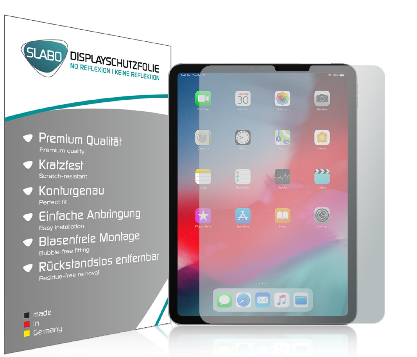 SLABO 2 No 11 Displayschutz(für 10.2 Apple 2018-2021) x Reflexion Air iPad Displayschutzfolie (2020) Pro 