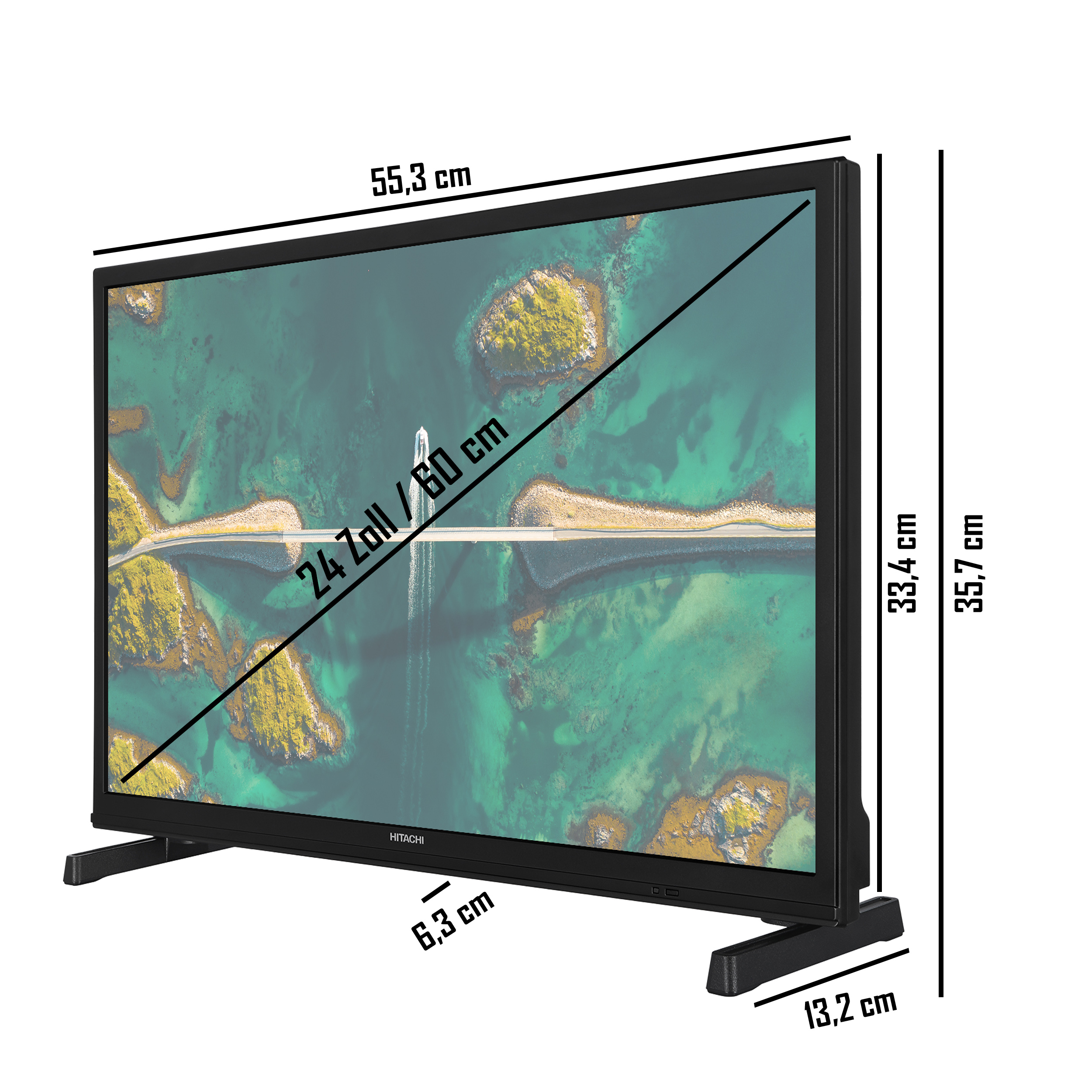 LED TV / HD-ready, HITACHI H24E2305V 24 cm, Zoll TV) (Flat, 60 SMART