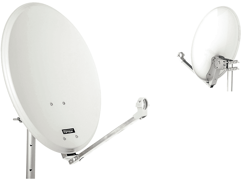 OPTICUM 60 cm Satellitenschüssel aus QA-60 3D RED fähig-Witterungsbeständige Sat-Antenne & Satellitenantenne HD lichtgrau-4K Stahl