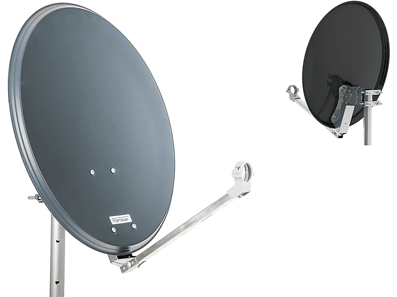 RED OPTICUM QA60 Satellitenschüssel 60cm anthrazit -Witterungsbeständige Sat-Antenne aus Alu ...
