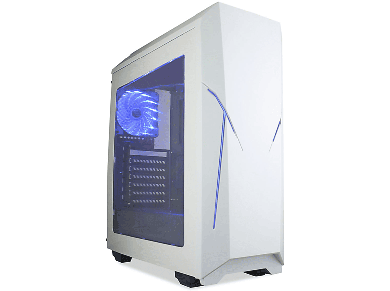 TALIUS Gaming PC Behuizing ATX Toren - Tal Style Tal-XentINEL WHT Met LED Logo Projectie En Superieure Aansluitingen