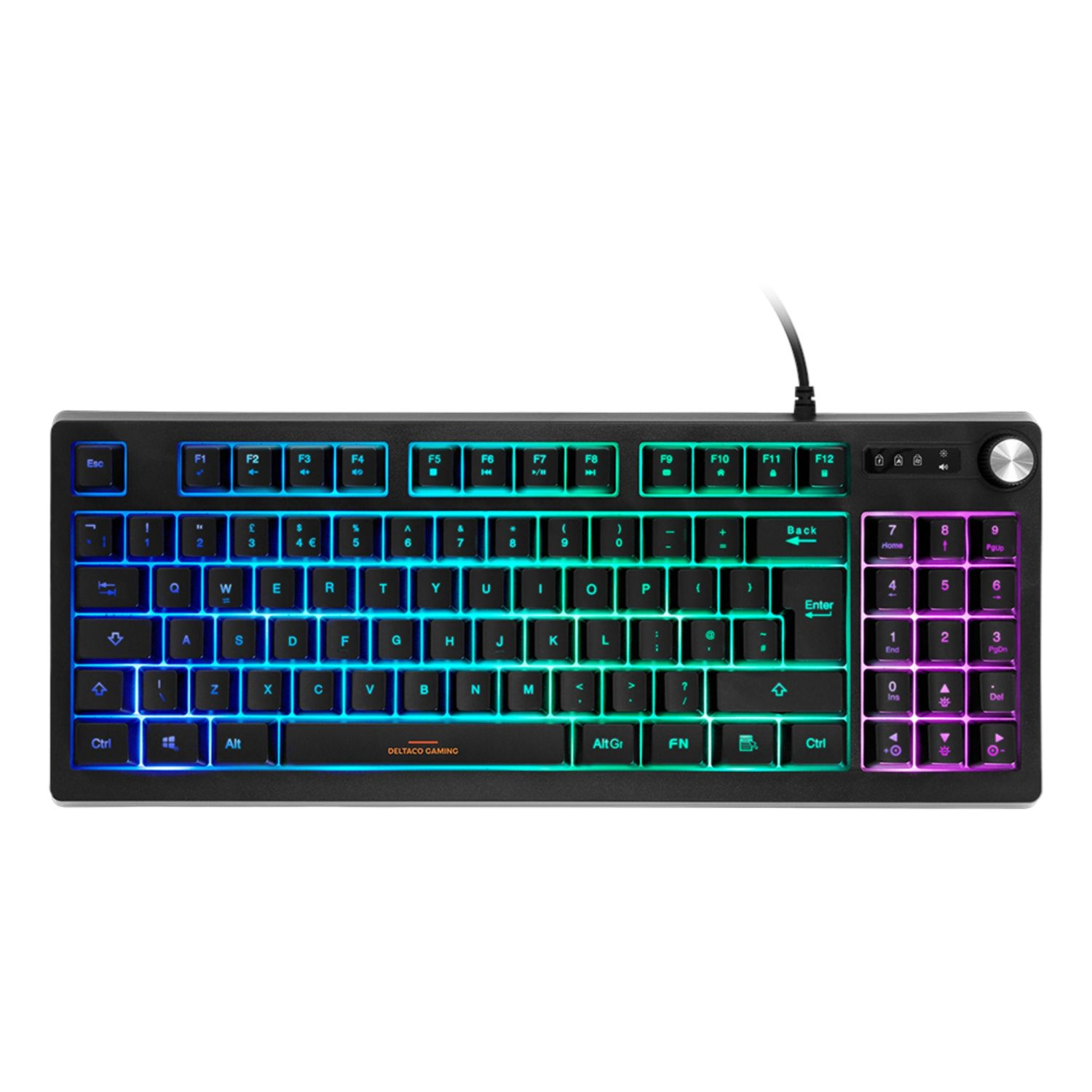 DELTACO GAMING DK230 TKL Membran Tastatur Gaming Tastatur