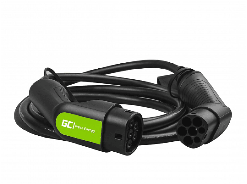 GREEN CELL GC Kabel Elektroauto, für Ladekabel zum 7,2kW Laden 2 schwarz Type