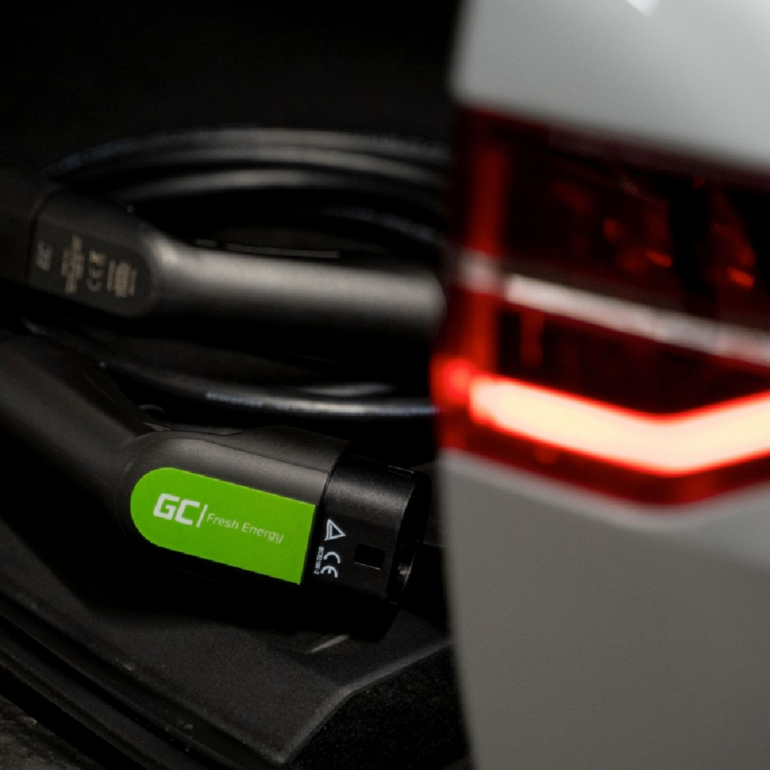 GREEN CELL GC Kabel für Type 2 schwarz zum Ladekabel Elektroauto, Laden 7,2kW