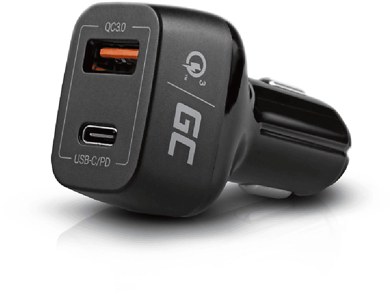 GREEN CELL In-Car Charger USB-C Power Delivery Ladegeräte Universal, schwarz