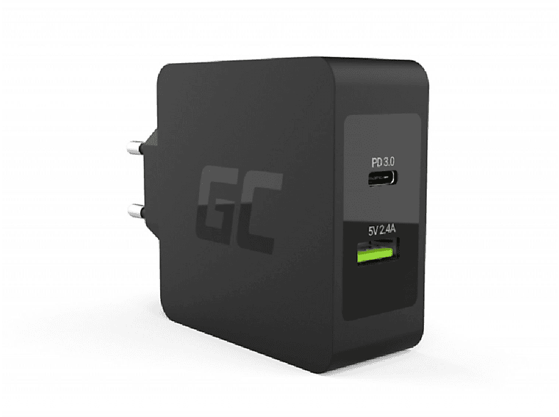 GREEN CELL schwarz USB-C Power Ladegeräte Universal, Ladegerät 45W Delivery