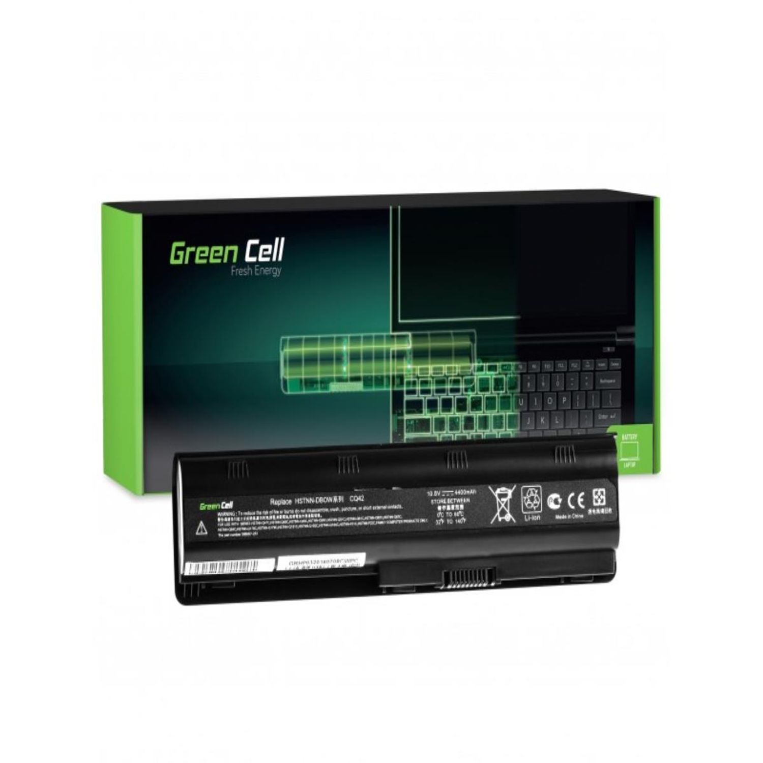 Akku Laptop CELL 10.8 für Volt, mAh 650 Batterien Lithium-Ionen-Akku MU06 / 635 Akku, HP GREEN