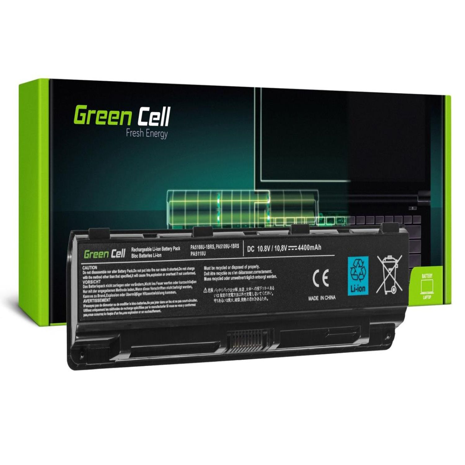 GREEN CELL PA5109U-1BRS Toshiba für Akku / Satellite C50 Batterien C50D Akku Lithium-Ionen-Akku