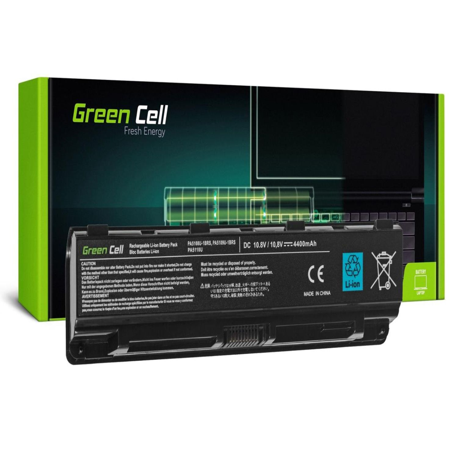 GREEN CELL Akku PA5109U-1BRS für C50 Akku Satellite C50D Batterien Lithium-Ionen-Akku Toshiba 