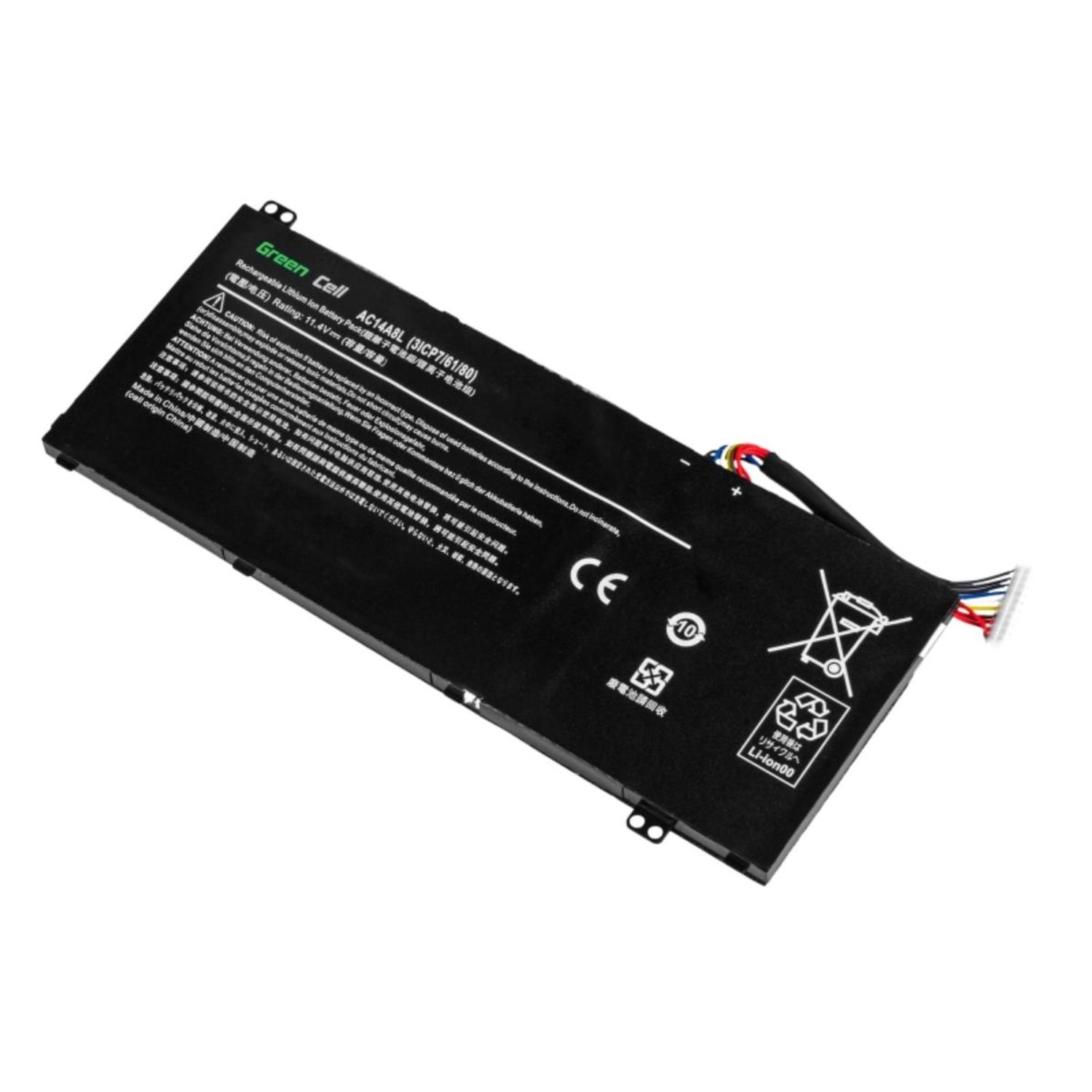 GREEN CELL Laptop Aspire Lithium-Ionen-Akku Akku, mAh / Nitro Batterien VN7-571G Akku AC14A8L Acer