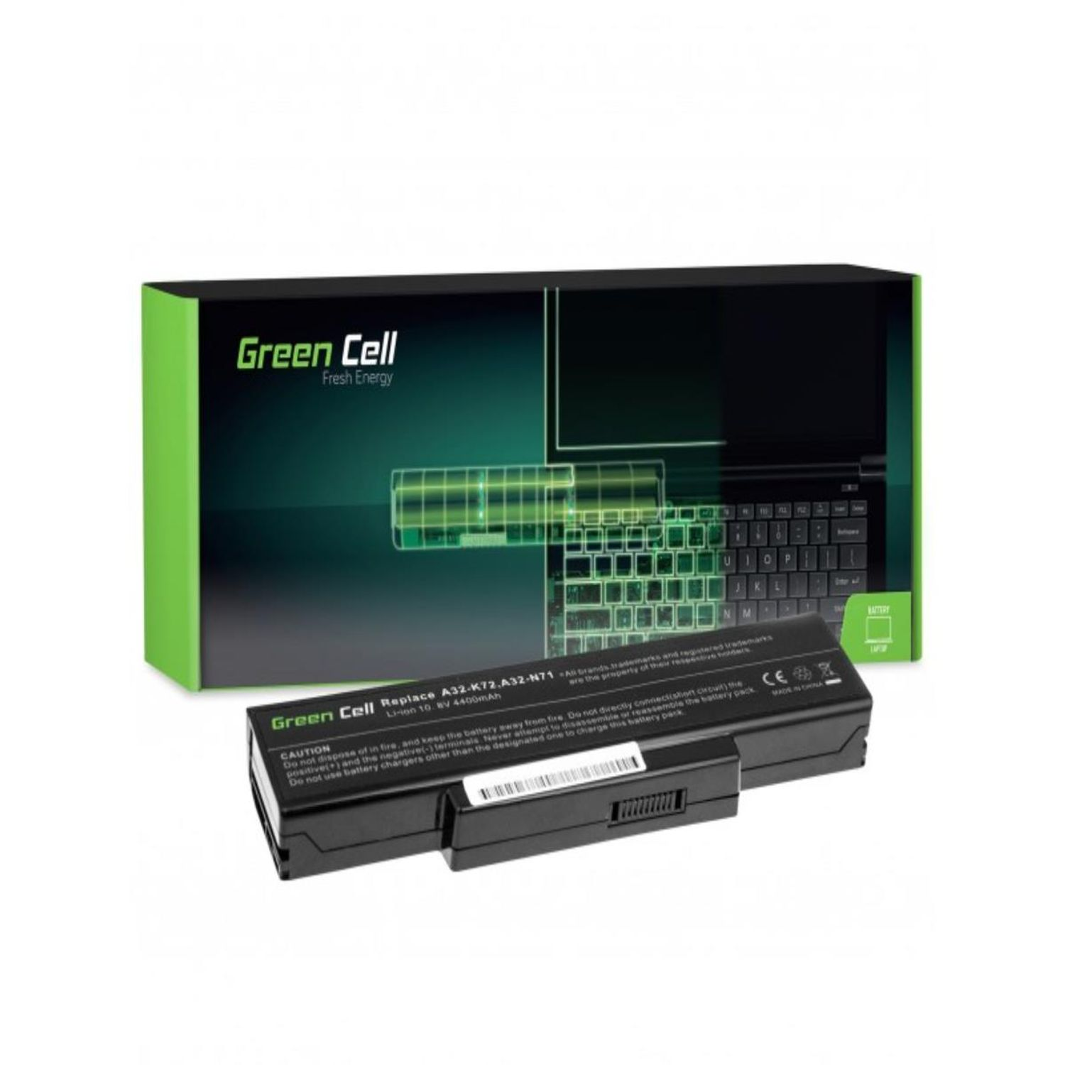 GREEN CELL Laptop Akku A32-K72 Lithium-Ionen-Akku Asus für N71 Batterien K72 Akku 