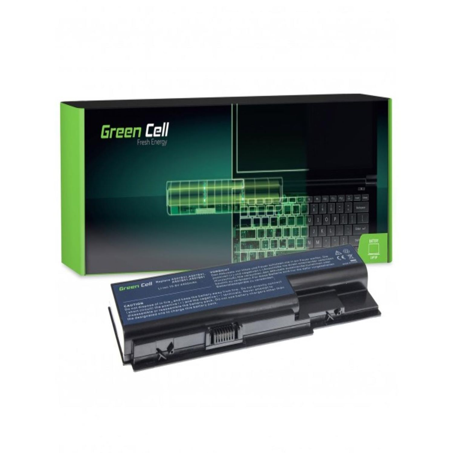Batterien CELL Akku Laptop GREEN Aspire für AS07B41 / Akku Lithium-Ionen-Akku Acer AS07B31 7720