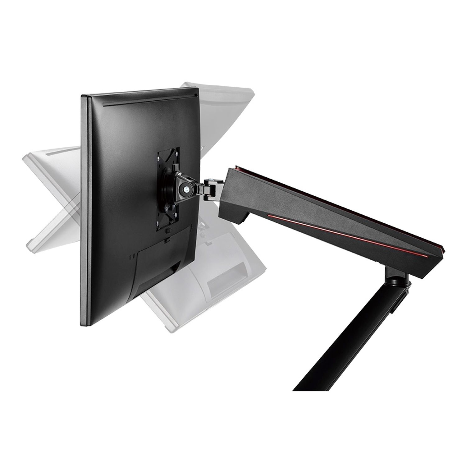 / Tischhalterung, / TV- schwarz Pro DELTACO Spring-Assisted Monitor Dual GAMING Wandhalterung Monitor-