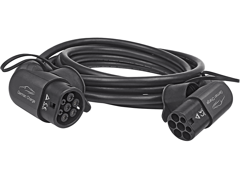 GERMAN CHARGE Komfort-Ladekabel für E-Autos Typ 2 Ladegeräte Universal, schwarz