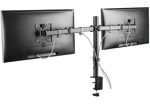 DELTACO GAMING Dual Monitorhalterung Tischhalterung Monitor- / TV-  Wandhalterung / Tischhalterung, schwarz