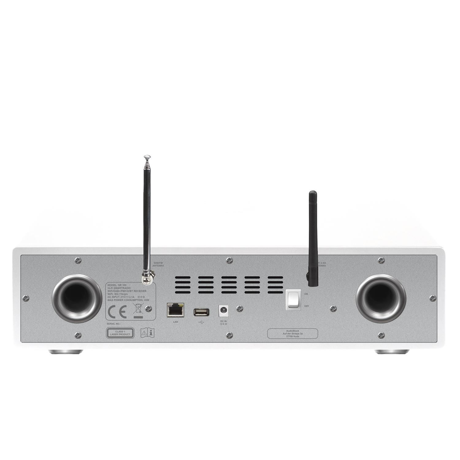 BLOCK SR-100 Multifunktionsradio, DAB, FM, DAB+, FM, Radio, DAB, weiss Internet AM