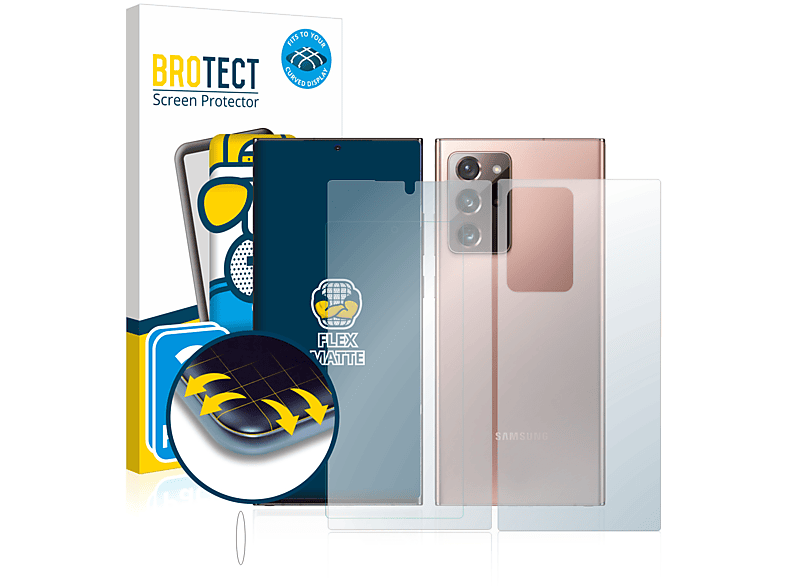 BROTECT 2x Flex matt Full-Cover 3D Curved Schutzfolie(für Samsung Galaxy Note 20 Ultra 5G)