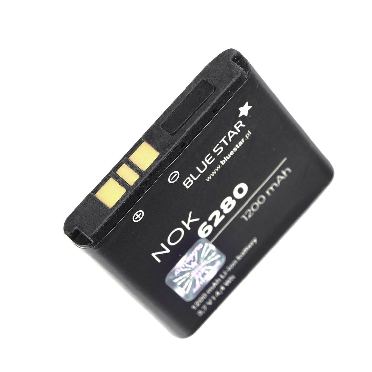 Schwarze Nokia 6280 Batterie. Es hat Text und Logos.