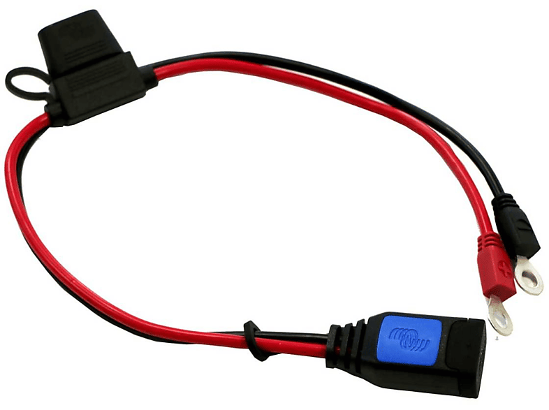 VICTRON ENERGY Anschlusskabel mit M8 Ösenanschluss + 30A Sicherung für Blue Smart IP65 Anschlusskabel Universal, schwarz