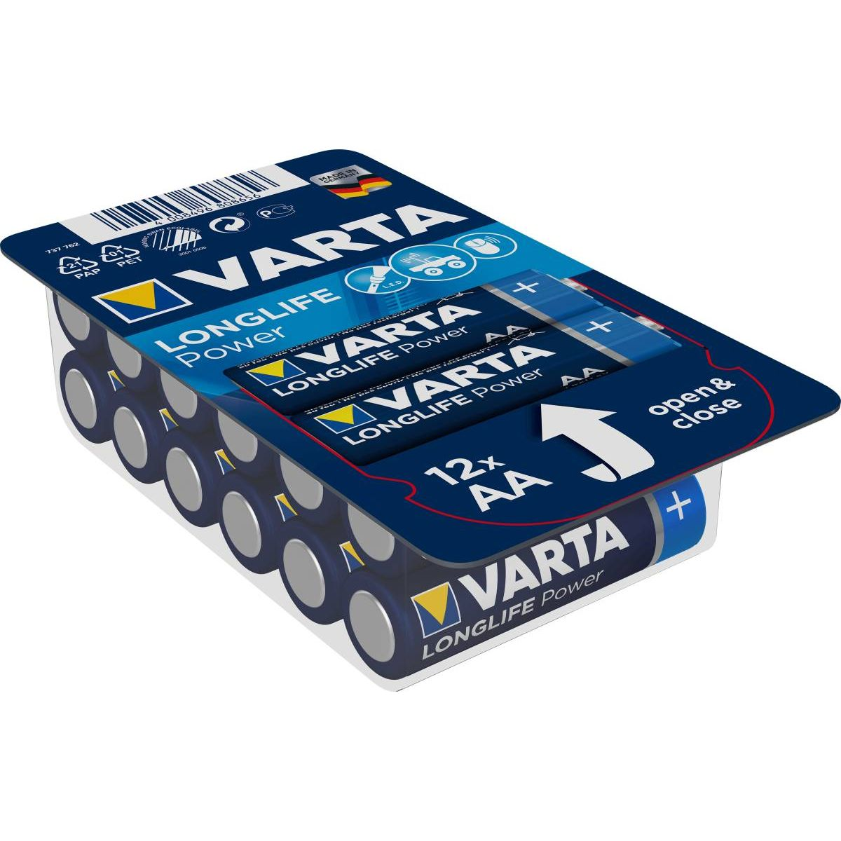 PILA - VARTA Pila alcalina LongLife Power Big Box LR6 AA (cajita 12 pilas)