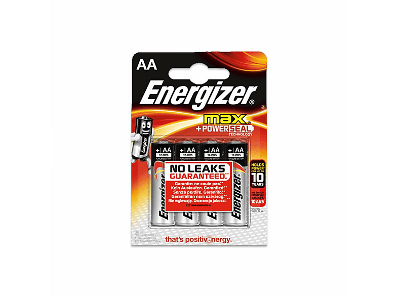 ENERGIZER Energizer MAX LR06 Mignon Stück Volt, AlMn Batterie, AA Batterie 1 2.85 Ah (4er AlMn, 1.5 Blister) Alkaline