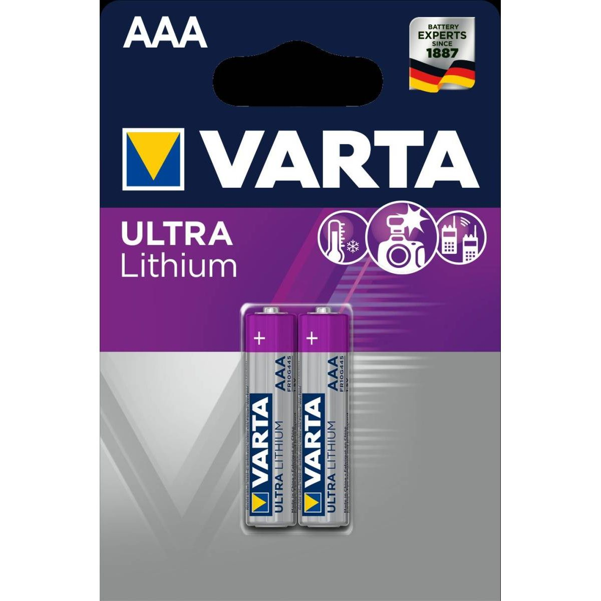 Varta 6103301402 Pilas litio plateada 1.5v aaa 2x singleuse battery ultra lithium lr03 2 15v