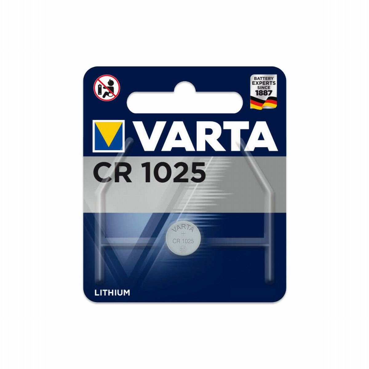 VARTA Electronics CR1025 Lithium 3V 3 Li-MnO2, (1er Knopfzelle Blister) Ah Knopfzelle, Volt, 0.025 Li-MnO2