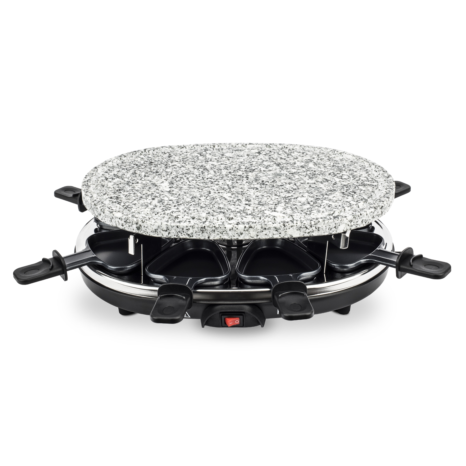 H.koenig Grill Rp85 raclette 8 personas plancha de piedra natural 900 w acero inoxidable negro sartenes antiadherentes 2 en 1 900w