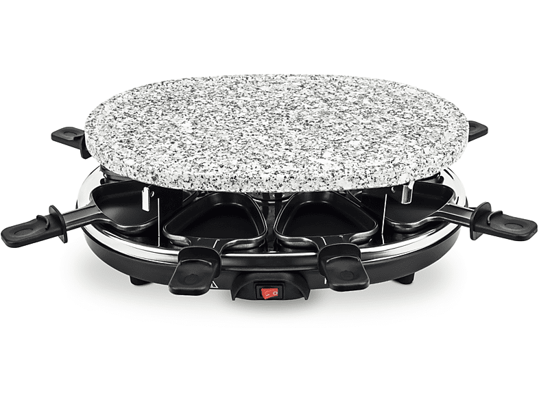 H.KOENIG H.Koenig RP85 Raclette-Gerät / mit / Personen / Pfännchen schwarz W 900 / Naturstein-Grillplatte Raclette 8 