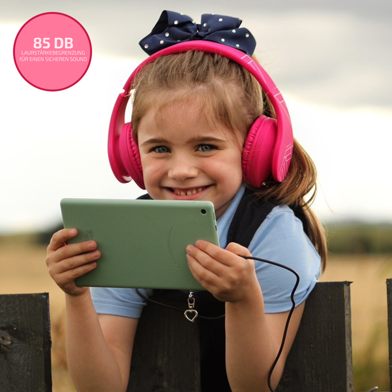 POWERLOCUS P2 Bluetooth Kopfhörer Over-ear Kinder, Rosa für