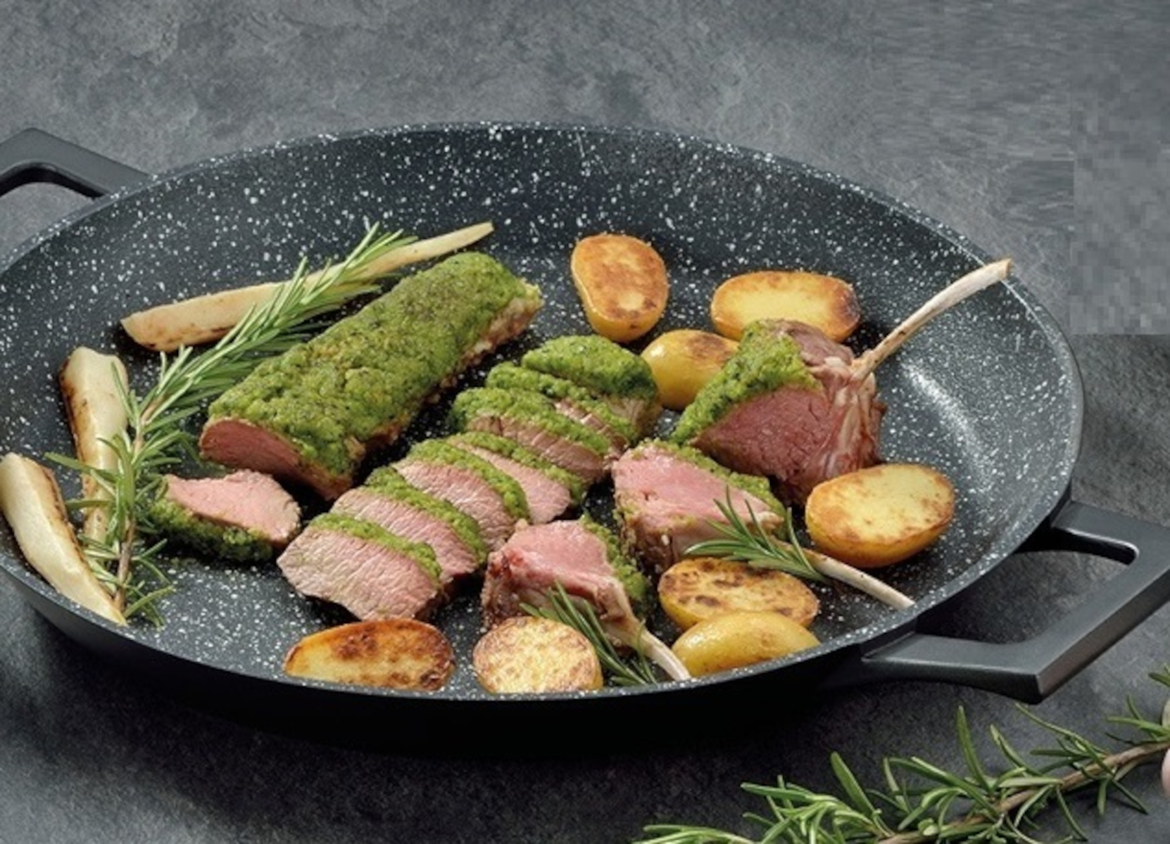 CHEFFINGER CF-PP32 tigaie pentru paella (aluminiu, acoperire: alt strat, 32 cm)