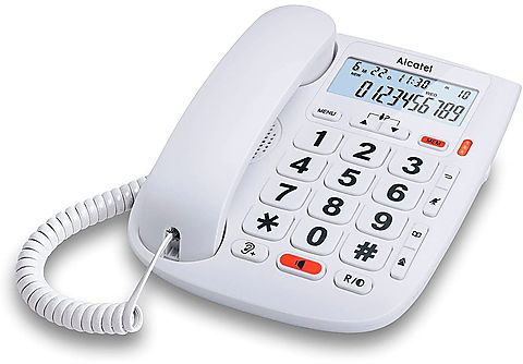 Teléfono fijo  - ALCATEL TMAX20 TELÉFONO FIJO CON CABLE ALCATEL, Blanco