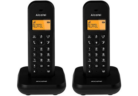 Teléfono inalámbrico - alcatel E155 Dúo de teléfonos fijos inalámbricos  negros ALCATEL, Negro