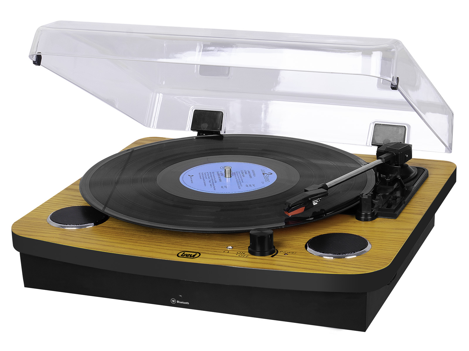 Trevi Tt 1022 bt negro madera mesa giratoria retro bluetooth tocadiscos auxin usb