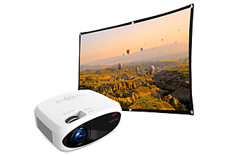 Proyector Wifi - PRIXTON Picasso, 1920 x 1080, 50000 h, Full-HD, Blanco