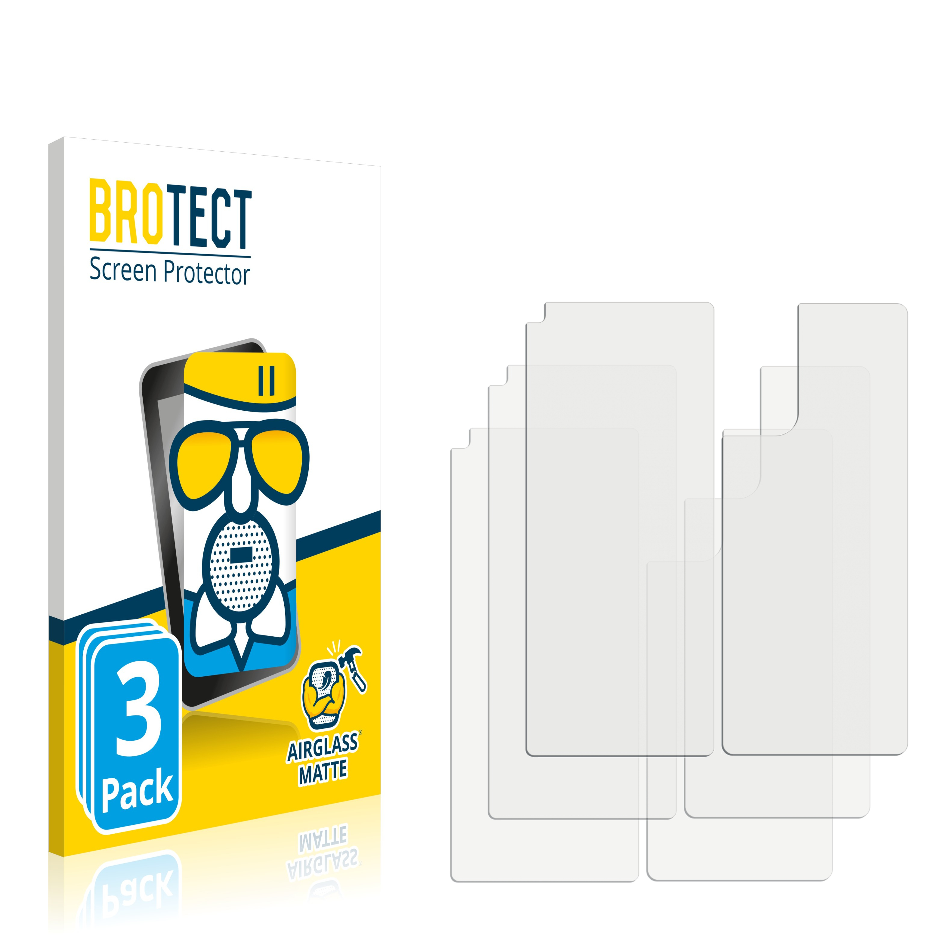 BROTECT 3x Airglass matte Lite Find Rückseite)) + Oppo (Vorder Schutzfolie(für X3