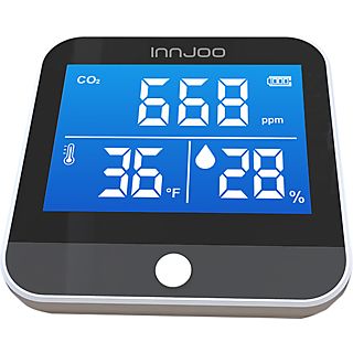 Detector CO2 Analizador de calidad del aire portátil digital  - Medidor Co2 INNJOO, Blanco