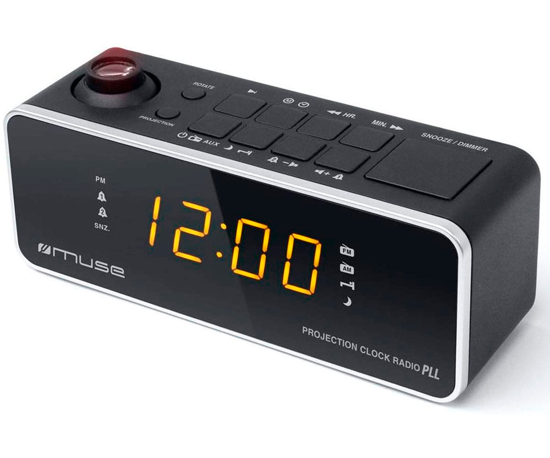 Muse M188 Negro radio sobremesa fmam snooze con proyector hora despertador digital fmmw corriente alarma doble m192 cr reloj m188p
