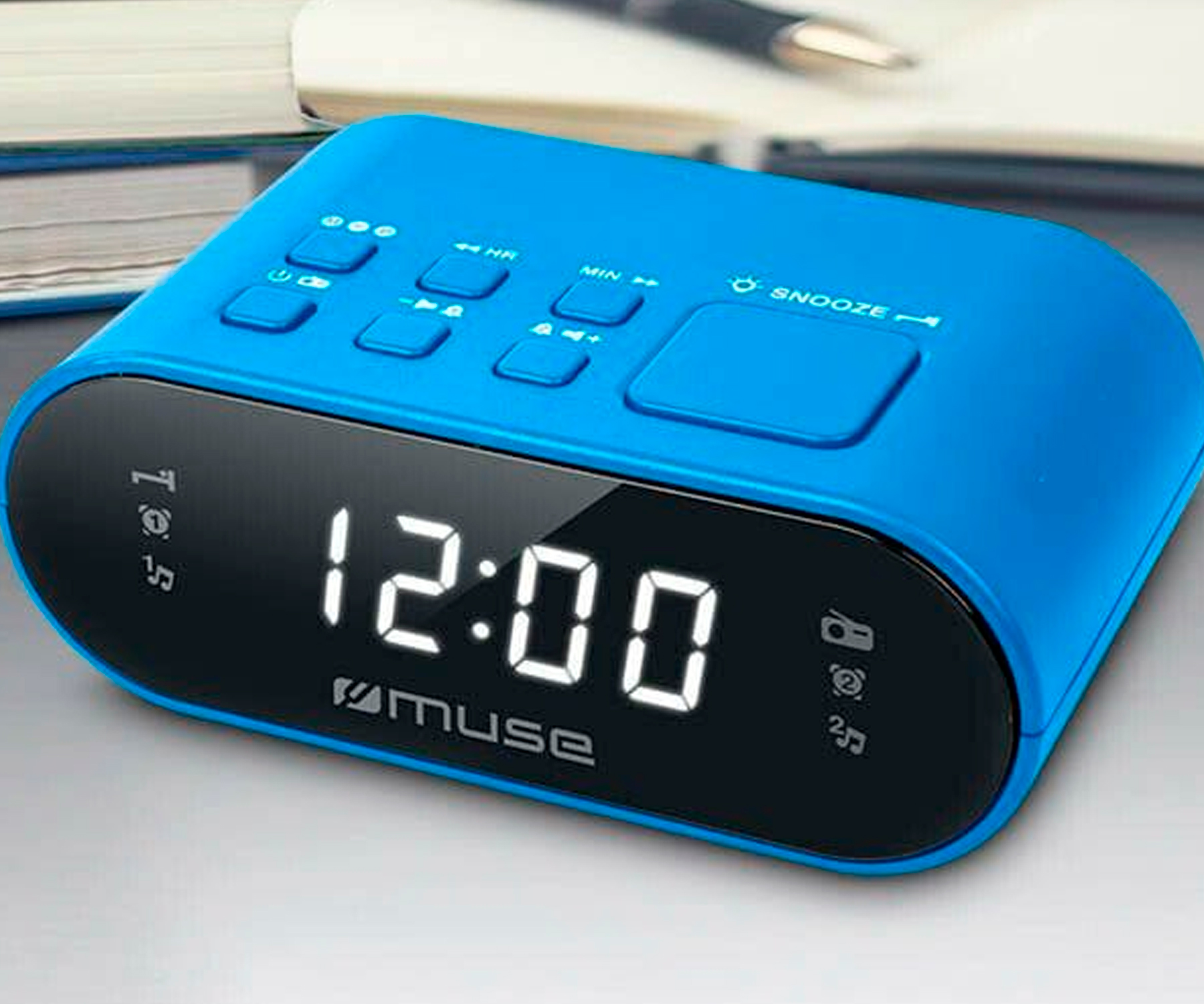 MUSE M-10 BL Tuner, blau FM -, PLL Uhrenradio